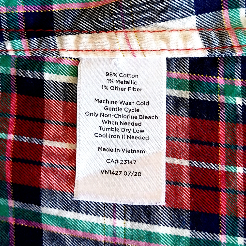 Talbots Plaid Cotton Button Down Shirt, Size XLp - Picture 15 of 16